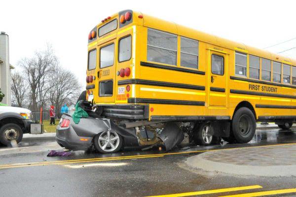 Mustang school bus wreck!